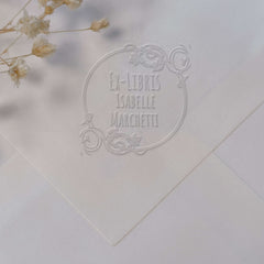 Bookplate ornaments circle roses