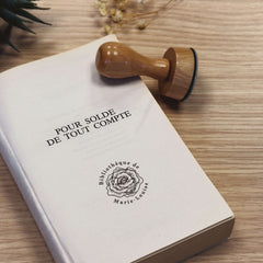 Pink Ex-Libris Stamp in Detail