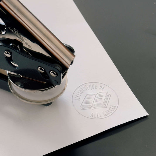 Embossing bookplate open book