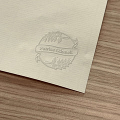 Plant-based name tag embosser