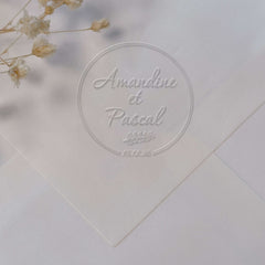 Embossing Baptism branch of leaves