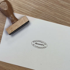 Oval library bookplate stamp