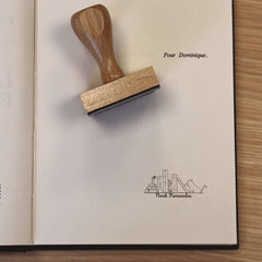 Cat bookcase stamp