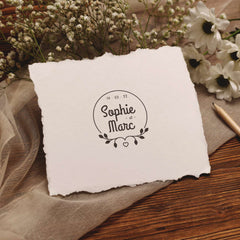 minimalist wedding stamp
