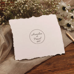 Baptism stamp with a branch of leaves