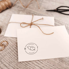Double heart wedding stamp