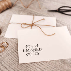 Stamp with the bride and groom's initials