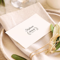 Baptism stamp with decorative leaf branch