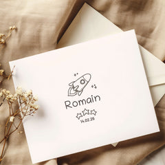 Rocket and Star Birth Stamp