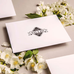 Retro wedding stamp