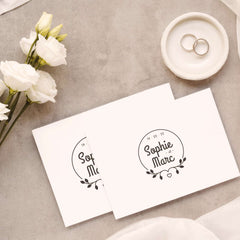 minimalist wedding stamp