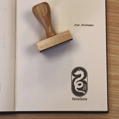 Ex-Libris stamp with dragon frame