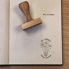 Ex-libris stamp with 4 flowers