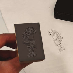 Ex-libris stamp, owl stump