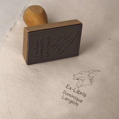 Horned dragon bookplate