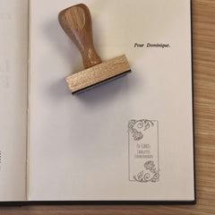 Ornamental pink bookplate