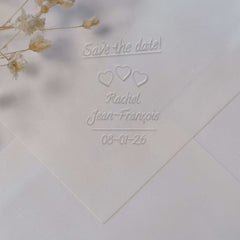 Wedding embosser with 3 small hearts