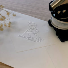 Bookplate for a reader on a pouf