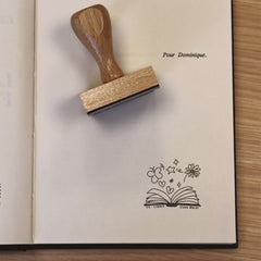 Ex-libris stamp, magic book