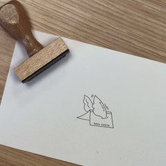 Ex-libris stamp, flying book
