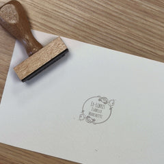 Ex-libris stamp with circle and rose ornaments